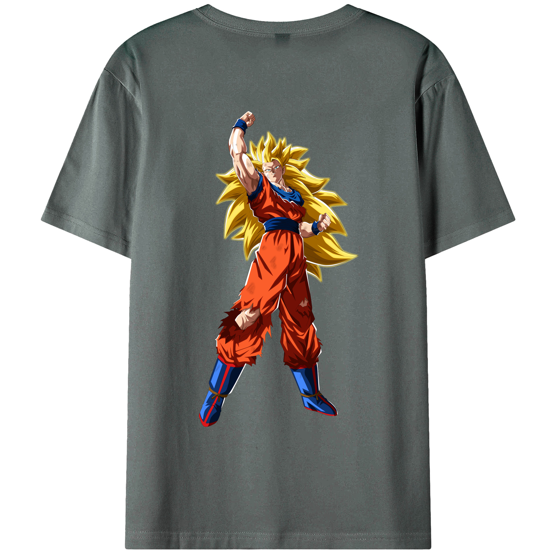 （画像用） ドラゴンボール 孫悟空（そん ごくう）Son Goku カカロット DRAGON BALL Kakarotto 綿100％ メンズ半袖Tシャツ（バックプリント） 通気性